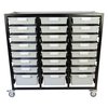 Storsystem Commercial Grade Mobile Bin Storage Cart with 24 Gray High Impact Polystyrene Bins/Trays CE2103DG-21S3DLG